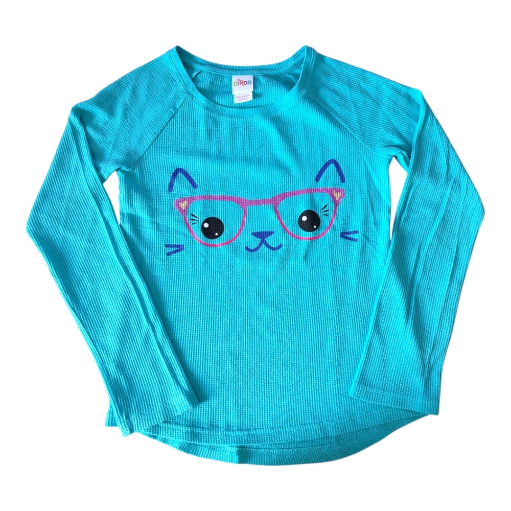 Circo girls 10/12 Cat Graphic Kids Long Sleeve Shirt